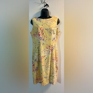 John Roberts pale yellow sleeveless dress